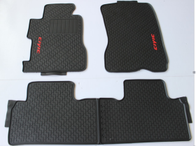 2006-2011 Honda Civic Sedan Latex Front Rear Floor Car Mats Black All Weather 4PCS - CPB-HC064-BK