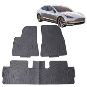 2017-2019 Tesla Model 3 Latex All Weather Floor Mat Black - CPB-TSL317-BK