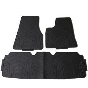 2012-2019 Tesla Model S Latex All Weather Floor Mat Carpet Black - CPB-TSLS12-BK