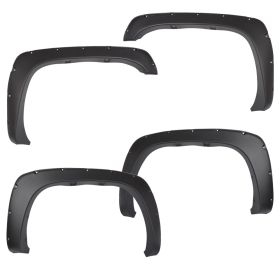 1999-2006 GMC Sierra 1500 Pocket Rivet Style Fender Flares Polypropylene Textured - FF-CSV99PKPP-SD