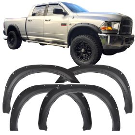 2010 Dodge Ram 2500 Pocket Style Fender Flare Polypropylene Black - FF-DR2510PKPP-SD