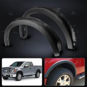 2009-2014 Ford F-150 OE Factory Style Fender Flares 4Pc Black Polypropylene - FF-FF15009OE-BK