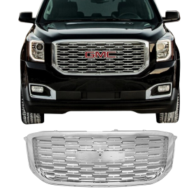 2015-2019 GMC Yukon Denali Style Front Upper Grille Replacement Chrome ABS - GR-GYK1518DNL-CM