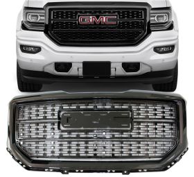 2016-2018 GMC Sierra 1500 Denali Style Front Grille Black - GRZ-GSRA16OED-BK
