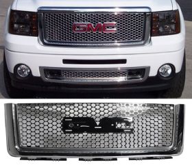 2007-2013 GMC Sierra 1500 Light-Duty Upper Front Round Hole Grille - GRZD-SRA0711-CM