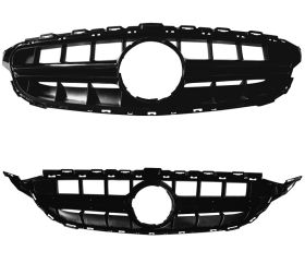 2015-2018 Mercedes C-Class W205 Sport E63S Vertical AMG Style Black Grille - HG-MBW205AMGV-BK
