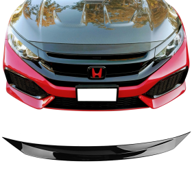 2016-2018 Honda Civic Coupe/HB/Sedan Glossy Black Front Bonnet Lip Molding Trim Bar - HGC-HC16-GBK