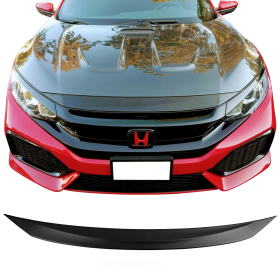 2016-2018 Honda Civic Coupe/HB/Sedan Matte Black Front Bonnet Lip Molding Trim Bar - HGC-HC16-MBA