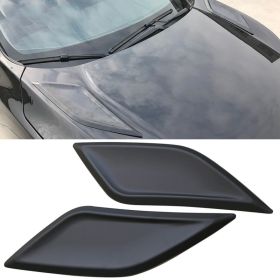 2016-2019 Honda Civic Coupe/HB/Sedan V1 Style Hood Vents 2 Pcs Black ABS - HV-HC16V12P-A