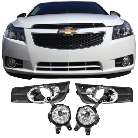 2009-2014 Chevrolet Cruze OE Style Black/Chrome Front Lower Fog Lights Pair - LHF-CCRUZE11OE