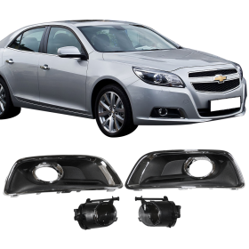 2013-2015 Chevrolet Malibu OE Style Black/Chrome Front Lower Fog Lights Pair - LHF-CMLBU13OE