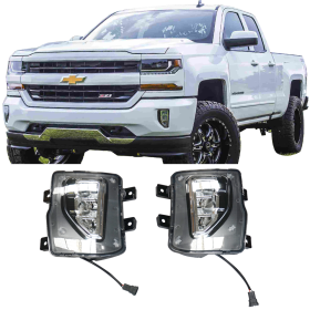 2016-2018 Chevrolet Silverado 1500 OE Style Clear Lens Front Lower Fog Lights Pair - LHF-CS16OE-LED