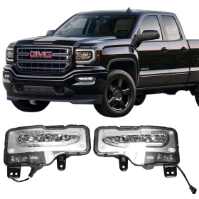 2016-2017 GMC Sierra OE Style Clear Lens Front Lower Fog Lights Pair - LHF-GS16OE-LED