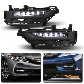 2016-2017 Honda Accord Coupe Clear Lens LED Bumper Fog Lights - LHF-HA162OE