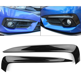 2016-2017 Honda Civic Coupe/Sedan Fog Lights Cover Eye Lid Trim Carbon Fiber Look - LHFC-HC16EB-CFL