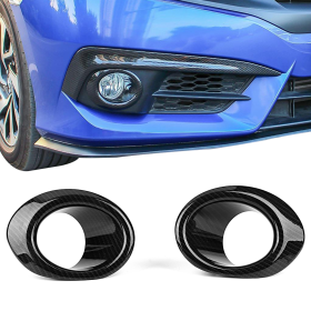 2016-2017 Honda Civic Coupe/Sedan OE Style Fog Lights Cover Trim Carbon Fiber Look - LHFC-HC16OE-CFL