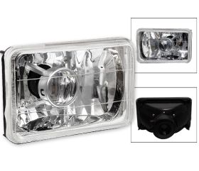 1980-1986 Cadillac Deville Clear Chrome Sealed Beam Projector Headlights 6 X 4 H4 - LP-0604