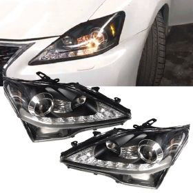 2006-2014 Lexus IS250 Facelift Style Headlights Black Housing - LP-LIS06LED-BK