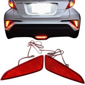 2017-2018 Toyota C-HR LED OE Rear Bumper Side Reflectors Lights Tail Lights - LRR-TCHR17OE-LED