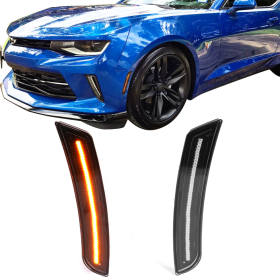 2016-2018 Chevrolet Camaro Front Side Marker Lights Corner Lamps Yellow LED 2PC - LS-CC16F-LED