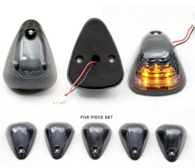 1999-2011 Ford F-250 Super Duty Pickup Truck Triangle Smoke Lens Top Led Cab Roof Lights - LU-742L-SM