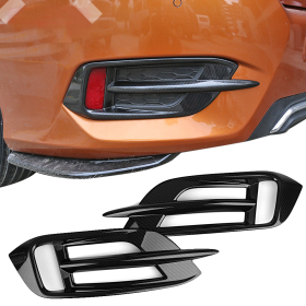 2016-2018 Honda Civic Sedan Rear Fog Lights Cover Carbon Fiber Look 2 Pieces - TLC-HC1642P-CFL