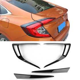 2016-2018 Honda Civic Sedan Tail Lights Cover Carbon Fiber Look 4 Pieces - TLC-HC1644P-CFL