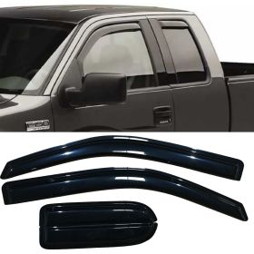 2004-2014 Ford F-150 EXT Cab/Super Cab Supercab Extended Cab Acrylic Window Visors 4Pc Set - WD-FF15004SC