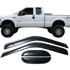 1999-2016 Ford F-250 Super Duty Acrylic Window Visors 4Pc Set - WD-FFSD99EC