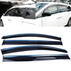 2011-2017 Honda Odyssey PolyCarbonate Window Visors w/ Chrome Trim 4Pc Set - WD-HO12-CH-PC