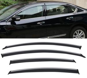 2013-2017 Nissan Altima PolyCarbonate Window Visors w/ Chrome Trim 4Pc Set - WD-NA13-CH-PC