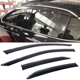 2018-2019 Toyota Camry PolyCarbonate Window Visors w/ Chrome Trim 4Pc Set - WD-TCAM18-CH
