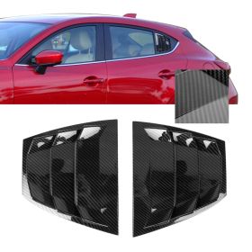 2014-2018 Mazda 3 Side Window Louvers Quarter Scoop Vent Carbon Fiber Look ABS - WDL-MAZ314IK-CFL