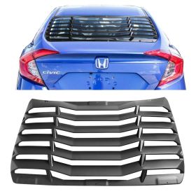 2016-2019 Honda Civic Sedan Ikon Style Rear Window Louver Sun Shade Cover ABS - WDLR-HC164MD-A