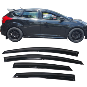 2012-2016 Ford Focus Mugen Style Acrylic Window Visors 4PC Set - WDM-FFCS124