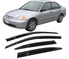 2001-2005 Honda Civic Sedan Mugen Style Acrylic Window Visors 4Pc Set - WDM-HC014
