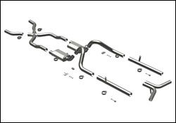 1955-1957 Chevrolet Bel Air MagnaFlow Crossmember Back Exhaust System - 16596