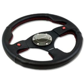 Two Button Style 320mm Sport Suede Steering Wheel - Leather