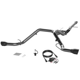2014-2018 Chevrolet Silverado & GMC Sierra 1500 4.8/5.3L EC/SB, CC/SB Screamer Exhaust Cat Back Rear Split Exit Black Tips Quick Time Performance - 410015B