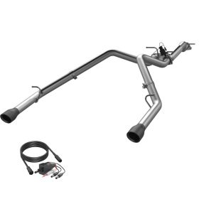  2019 + Ram 1500 CC/SB 5.7L Screamer Cat Back Split Rear Exit Black Tips Quick Time Performance - 420019B