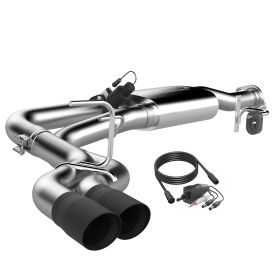 2015-2019 Ford F-150 Super Cab/6.5' Bed, Super Crew Cab/5.5'Bed  145 Inch Wheel Base Screamer Exhaust Cat Back Black Tips Quick Time Performance - 440015B