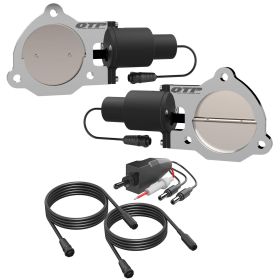 Dual 3.50 Inch QTEC Electric Cutout Valves Quick Time Performance - QTEC70