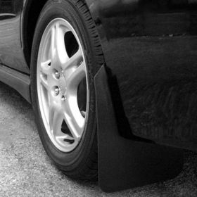 2002-2007 Subaru Impreza RS/2.5i Rallyarmor Polyblend Mud Flaps Black/Black - RAL-MF1-BAS-BLK