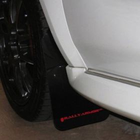 2002-2007 Subaru Impreza RS/2.5i Rallyarmor Polyblend Mud Flaps Black/Red - RAL-MF1-BAS-RD