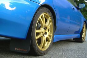 2002-2007 Subaru Impreza RS/2.5i Rallyarmor Polyblend Mud Flaps Black/Red - RAL-MF1-RD