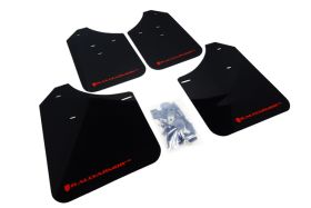2002-2007 Subaru WRX/STI Rallyarmor Polyblend Mud Flaps Black/Red - RAL-MF1-UR-BLK/RD