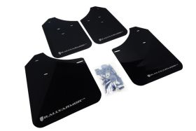 2002-2007 Subaru Impreza RS/2.5i Rallyarmor Urethane Mud Flaps Black/Silver - RAL-MF1-UR-BLK/SIL