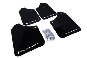 2002-2007 Subaru Impreza RS/2.5i Rallyarmor Urethane Mud Flaps Black/White - RAL-MF1-UR-BLK/WH