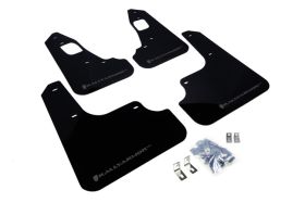 2008-2016 Mitsubishi EVO X GSR/MR/SE/SAM Rallyarmor Urethane Mud Flaps Black/Grey - RAL-MF10-UR-BLK/GRY