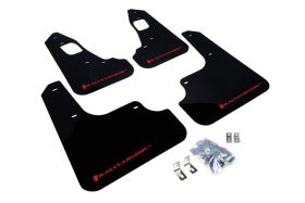 2008-2016 Mitsubishi EVO X GSR/MR/SE/SAM Rallyarmor Urethane Mud Flaps Black/Red - RAL-MF10-UR-BLK/RD